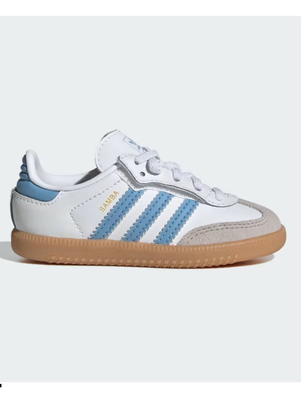 Adidas Samba OG Comfort Closure Elastic Lace Shoes Kids - White, Ash Blue, Gum